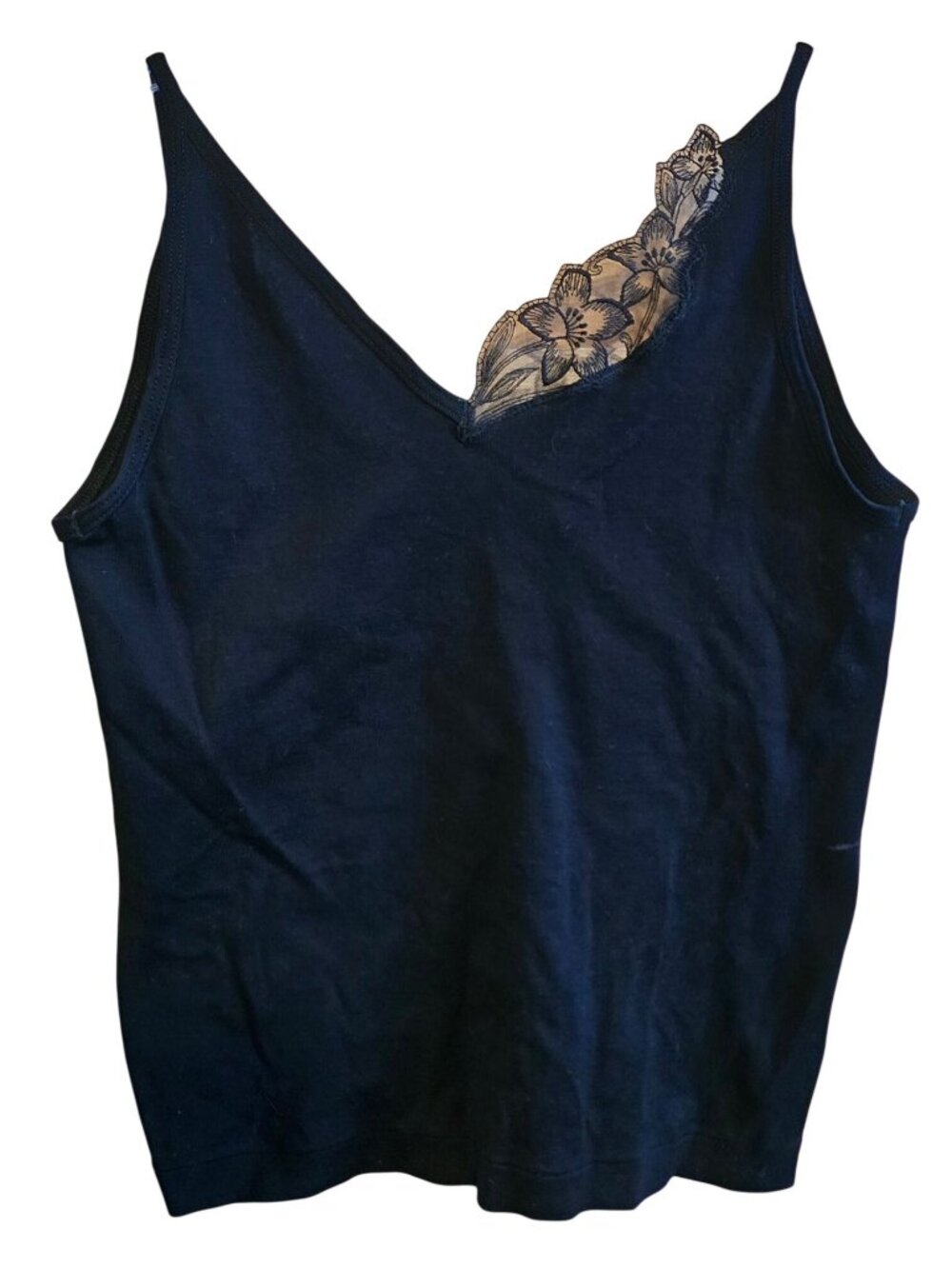 Lace-Trim Cotton Camisole With Floral Detail romance date night girls night boho